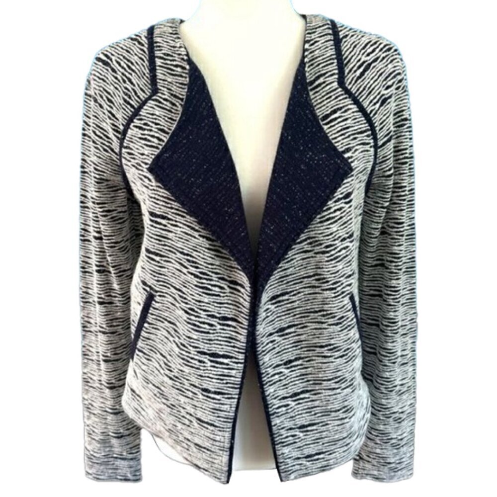 TART COLLECTIONS  Collections Navy Tweed Striped Natalie Open Jacket